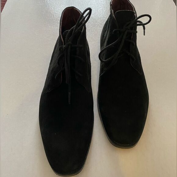 MARK NASON Black Suede Leather Boots Size 8 NWOT - Picture 1 of 10